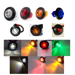 3/4-inch rotund Piranha LED-uri 1 sau 3 LED-uri Trailer camioane Lampă de marcare laterală marcator